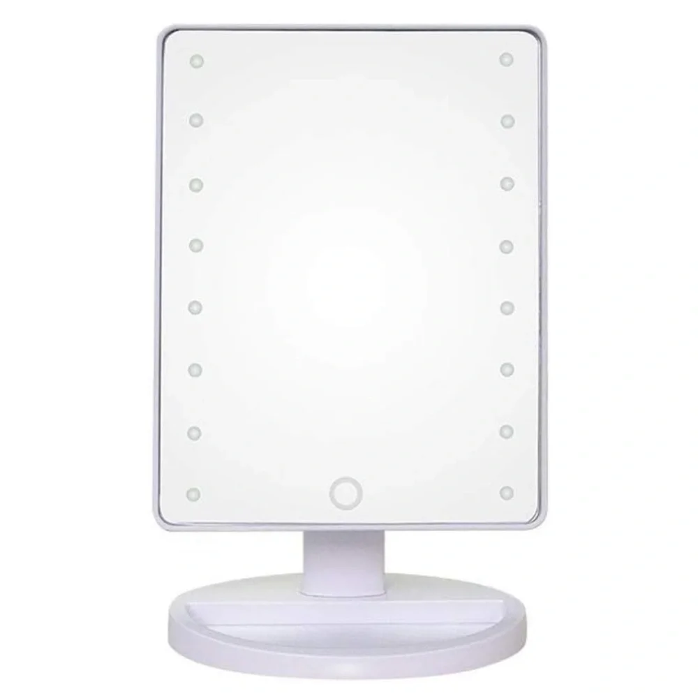 LED Makeup Mirror Tilt Touch Cosmetic Stand Vanity Adjustable Rotate White Light